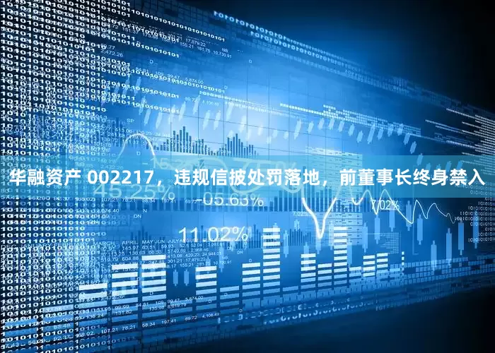华融资产 002217，违规信披处罚落地，前董事长终身禁入